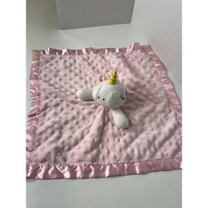 Pro Goleem Unicorn Plush Closed Eyes Lovey Minky Dot Security Blanket Satin Trim